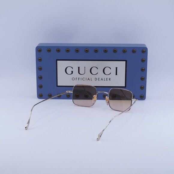 Gucci GG1813S 004 Rectangle Sunglasses - Gold/Orange to Pink